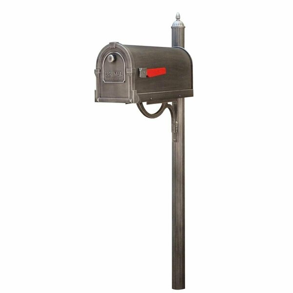 Special Lite Savannah Curbside with Richland Mailbox Post, Swedish Silver SCS-1014_SPK-679-SW
